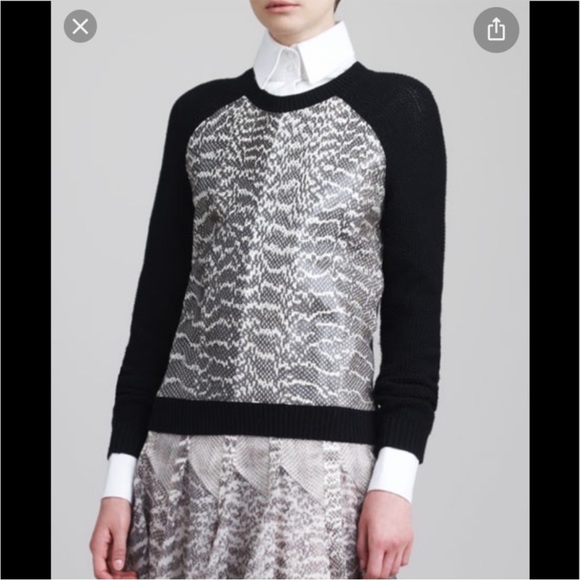 Jason WuGenuine Snakeskin & Wool Sweater.